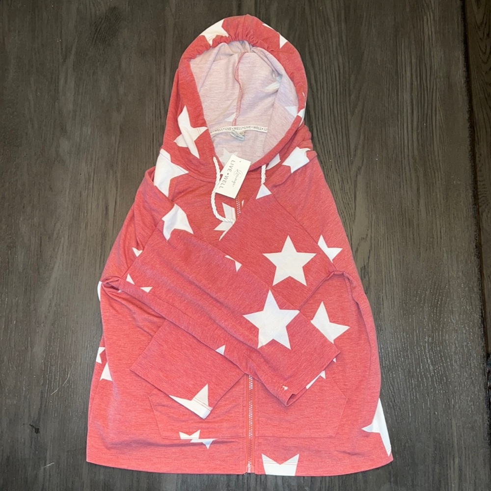 Medium Cato Live Well Light Weight Star Zip Up with 3/4 Sleeve